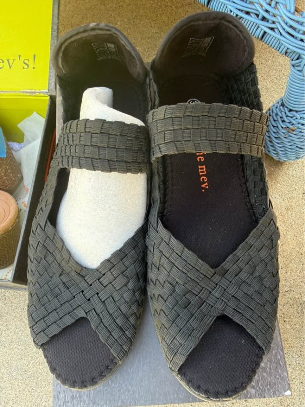 Bernie Mev NYC Black Woven Lulis Peep-Toe with Wedge Heel - New